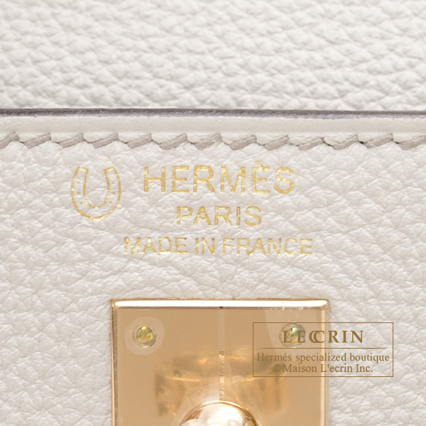 Hermes　Personal Kelly bag 25　Retourne　Beton/　Gris asphalt　Togo leather　Champagne gold hardware