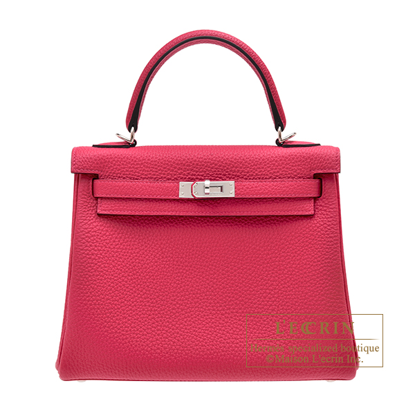 Hermes　Kelly bag 25　Retourne　Framboise　Togo leather　Silver hardware