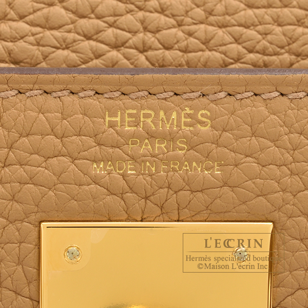 Hermes Kelly bag 28 Retourne Biscuit Clemence leather Gold hardware