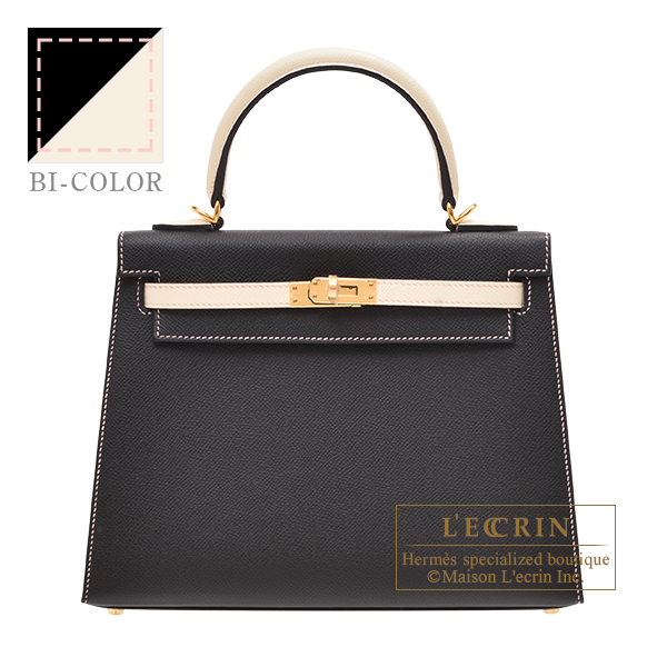 HERMES Kelly 28 Bag in bicolor Blue Indigo and Burgundy Epsom