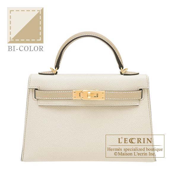 Hermes　Personal Kelly bag mini　Sellier　Craie/Trench　Epsom leather　Gold hardware