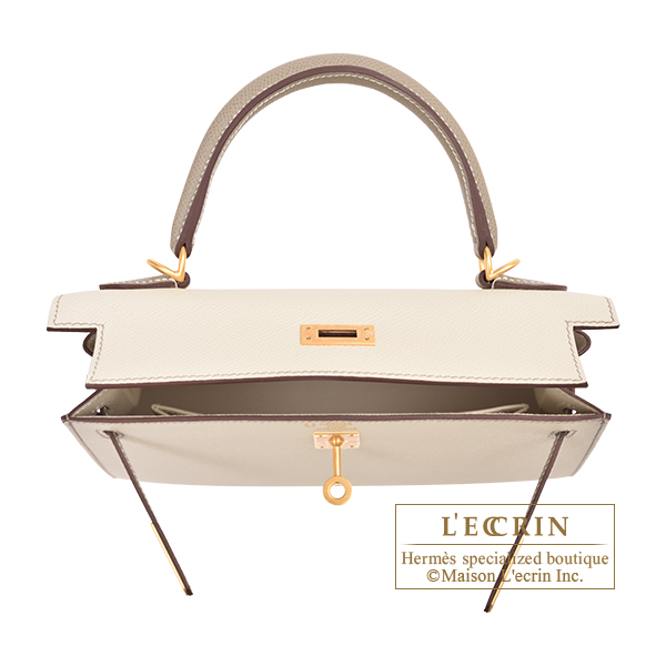 Hermes Gris Asphalte Epsom Leather Gold Hardware Kelly Sellier 28