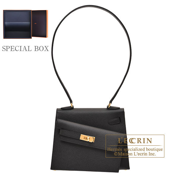 Hermes　Kelly en desordre 20　Sellier　Black　Epsom leather　Gold hardware