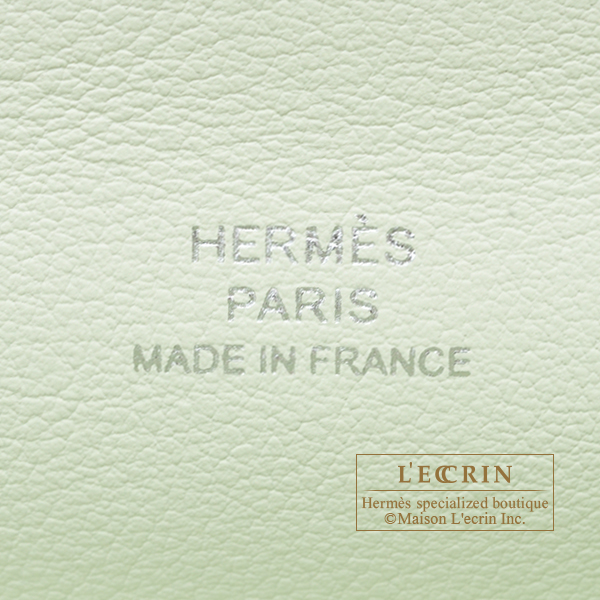 Hermes Kelly pochette Vert fizz Swift leather Silver hardware