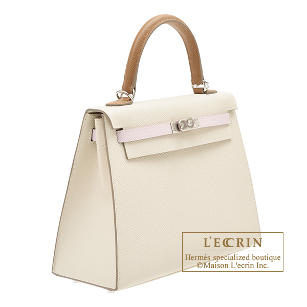 Hermes Kelly 25 Sellier Craie Epsom Gold Hardware