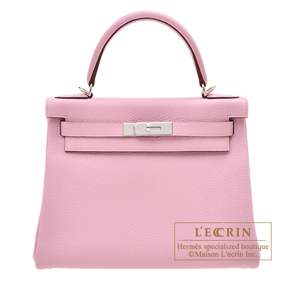 Hermes　Kelly bag 28　Retourne　Mauve sylvestre　Clemence leather　Silver hardware
