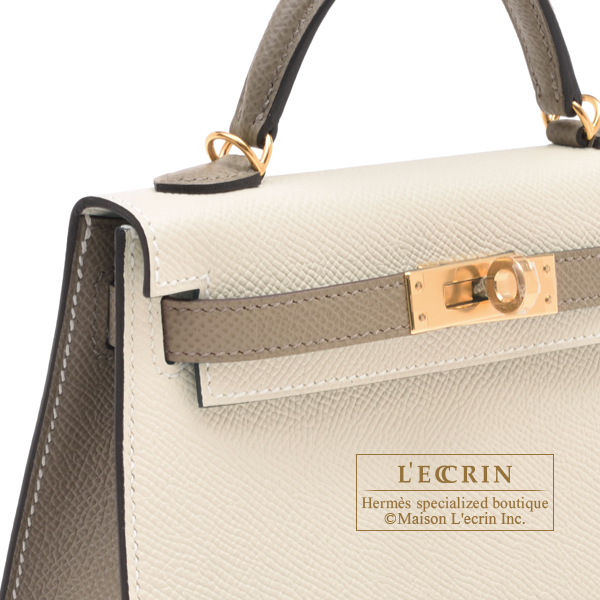 Hermes mini Kelly 19 Gris Asphalt 