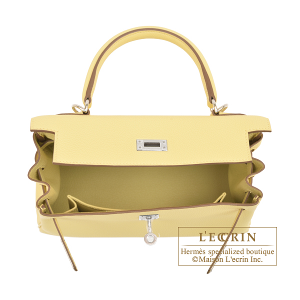 Hermes Kelly 25 Retourne Jaune Togo Gold Hardware 