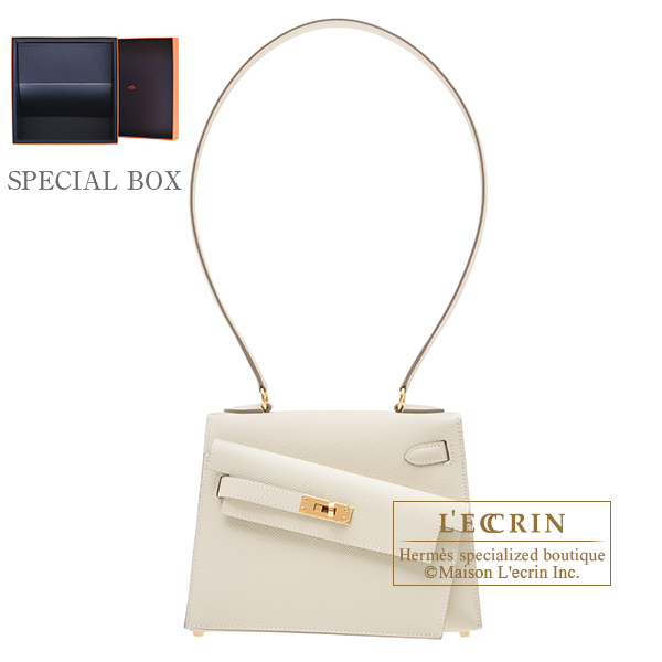 Hermes　Kelly en desordre 20　Sellier　Craie　Epsom leather　Gold hardware