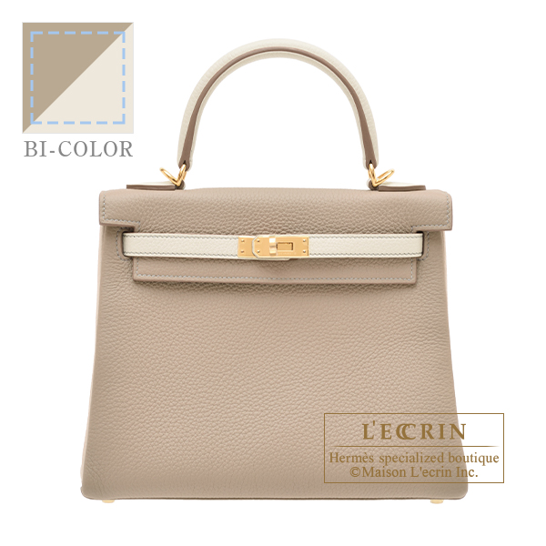 Hermes Birkin 25 Gris Tourterelle Togo Gold Hardware