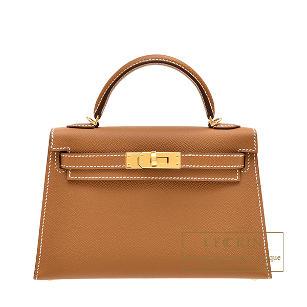 Hermes Kelly bag mini Sellier Gold Epsom leather Gold hardware