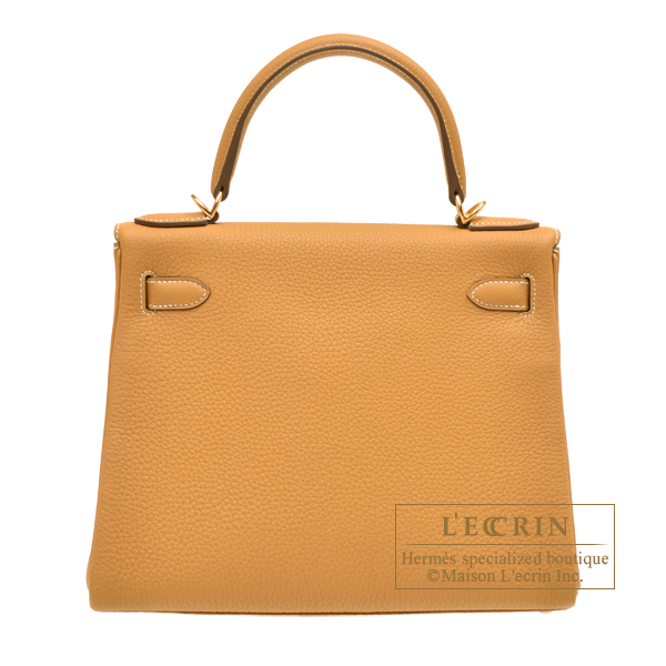 Hermes Kelly bag 28 Retourne Natural sable Togo leather Gold hardware