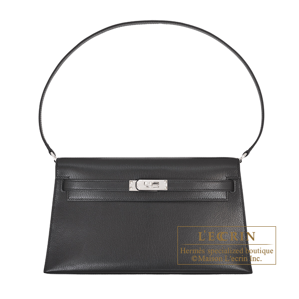 Hermes　Kelly Elan bag　Sellier　Black　Chevre chamkila goatskin　Silver hardware