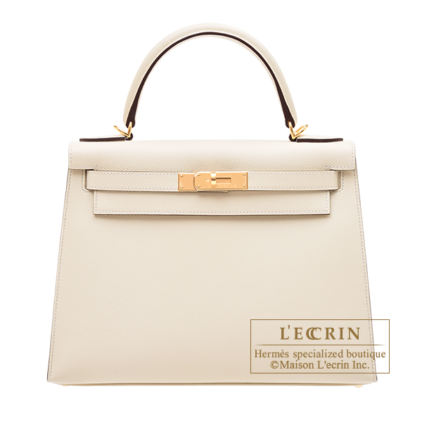 Hermes　Kelly bag 28　Sellier　Nata　Epsom leather　Gold hardware