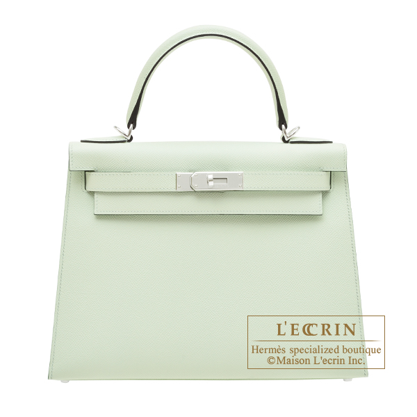 Hermes　Kelly bag 28　Sellier　Vert fizz　Epsom leather　Silver hardware