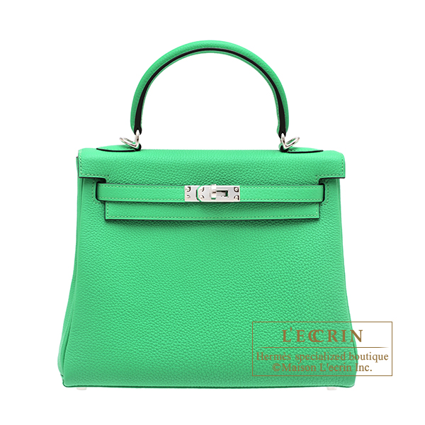 Hermes　Kelly bag 25　Retourne　Vert comics　Togo leather　Silver hardware