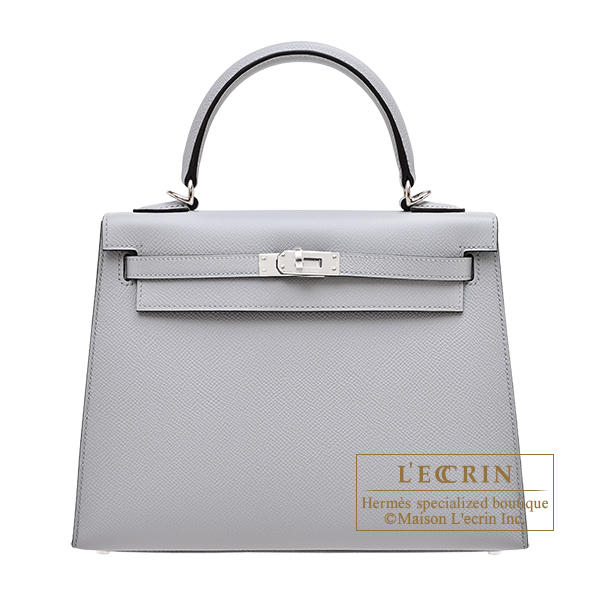 Hermes　Kelly bag 25　Sellier　Blue glacier　Epsom leather　Silver hardware