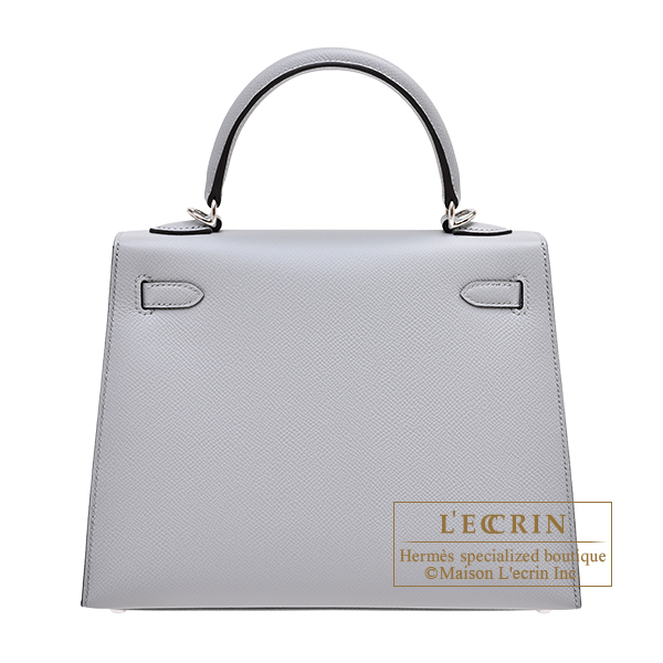 Hermes Kelly bag 25 Sellier Blue glacier Epsom leather Silver hardware