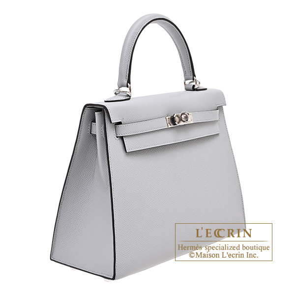 Hermes Kelly bag 25 Sellier Blue glacier Epsom leather Silver hardware