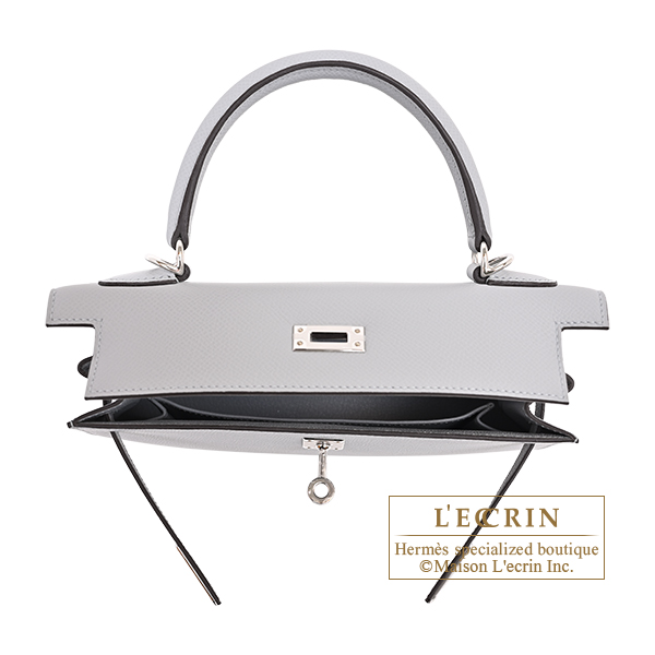 Hermes Kelly bag 25 Sellier Blue glacier Epsom leather Silver hardware