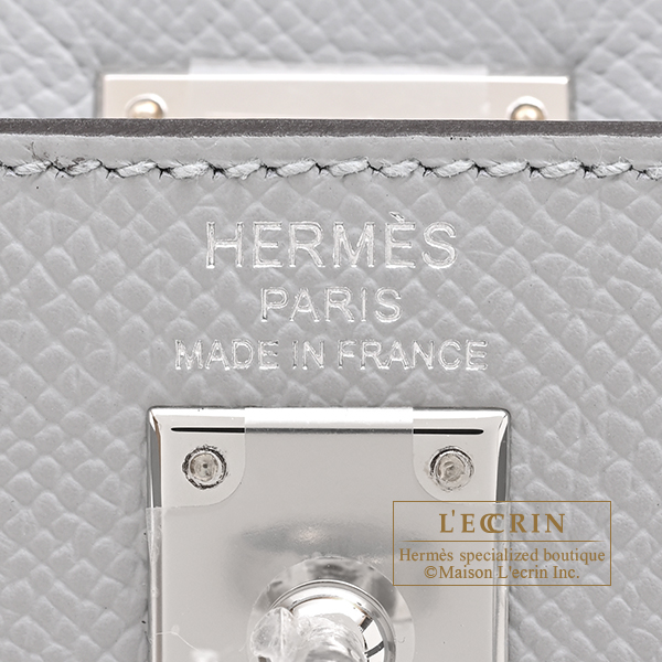 Hermes Kelly bag 25 Sellier Blue glacier Epsom leather Silver hardware