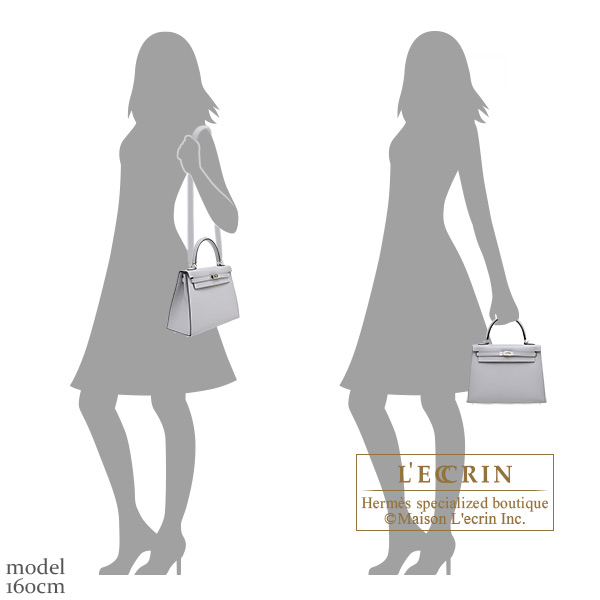 Hermes Kelly bag 25 Sellier Blue glacier Epsom leather Silver hardware