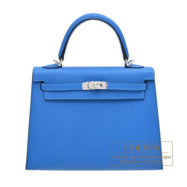 Hermes　Kelly bag 25　Sellier　Blue hydra　Epsom leather　Silver hardware