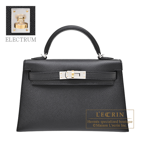 Hermes　Kelly bag mini Electrum　Sellier　Black　Epsom leather　Electrum hardware