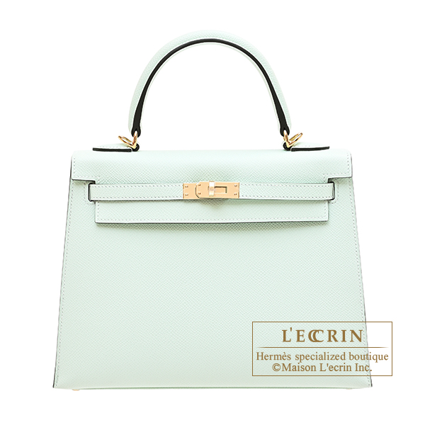 Hermes　Kelly bag 25　Sellier　Vert peppermint　Epsom leather　Champagne gold hardware