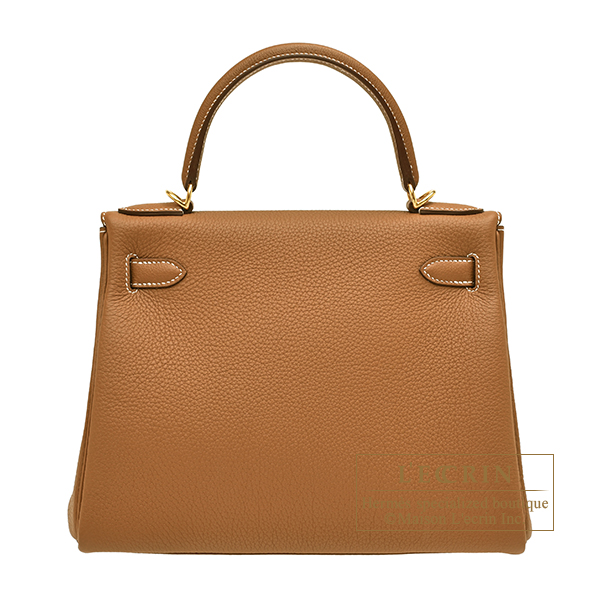 Hermes Kelly bag 28 Retourne Gold Togo leather Gold hardware