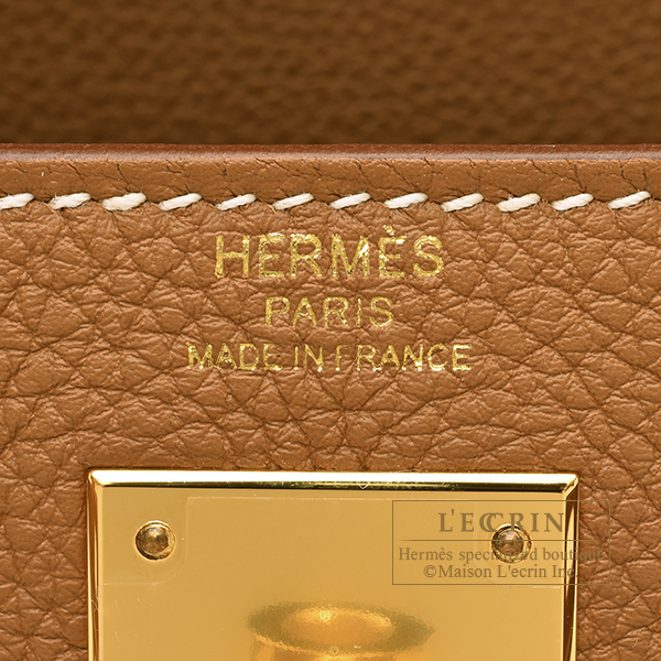 Hermes Kelly bag 28 Retourne Gold Togo leather Gold hardware
