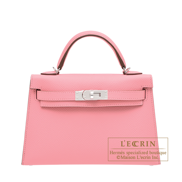 Hermes　Kelly bag mini　Sellier　Rose confetti　Epsom leather　Silver hardware