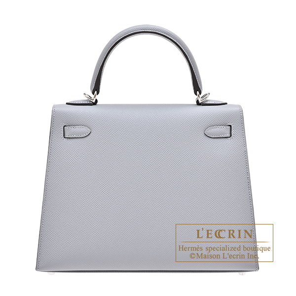 Hermes Kelly bag 25 Sellier Gris pantin Epsom leather Silver hardware