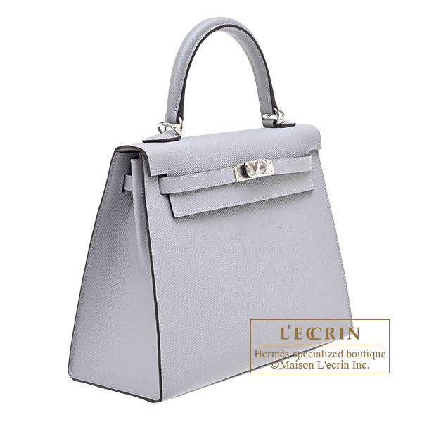 Hermes Kelly bag 25 Sellier Gris pantin Epsom leather Silver hardware