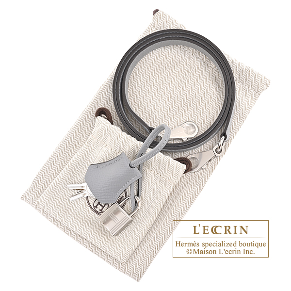 Hermes Kelly bag 25 Sellier Gris pantin Epsom leather Silver hardware