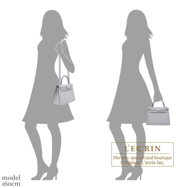 Hermes Kelly bag 25 Sellier Gris pantin Epsom leather Silver hardware