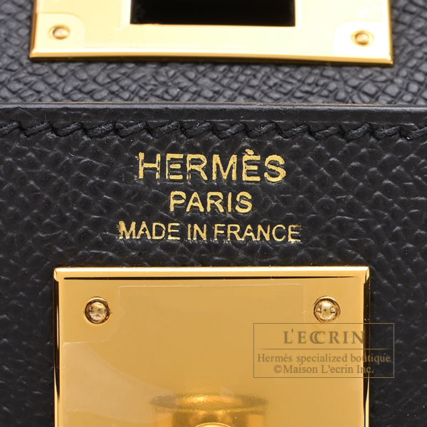 Hermes Kelly bag 28 Sellier Black Epsom leather Gold hardware
