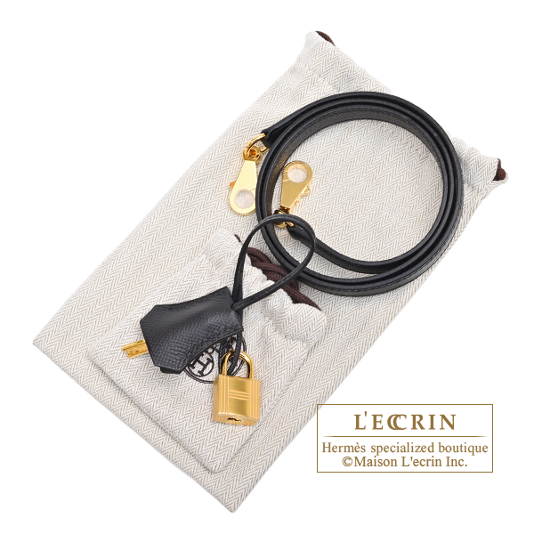 Hermes Kelly bag 28 Sellier Black Epsom leather Gold hardware