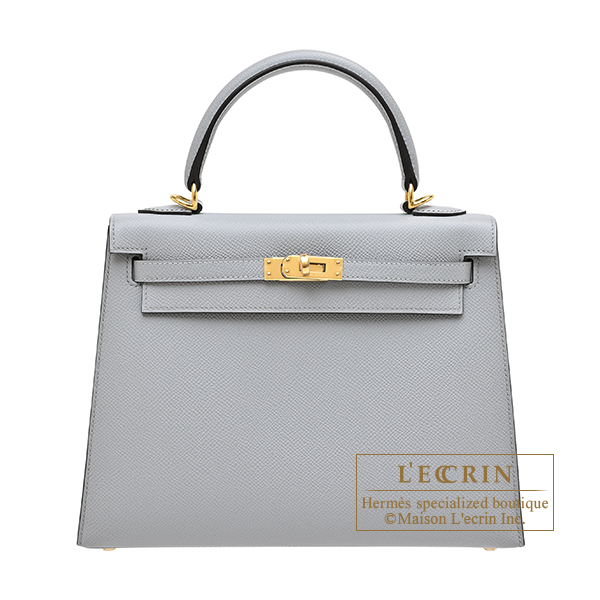 Hermes　Kelly bag 25　Sellier　Blue glacier　Epsom leather　Gold hardware