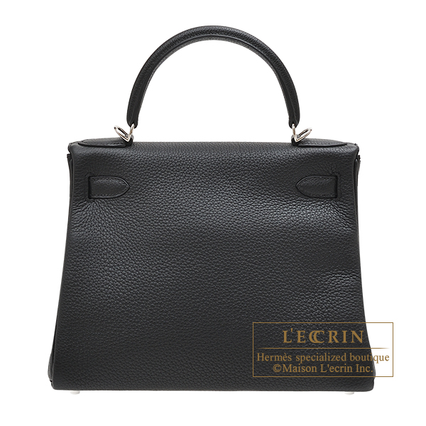 Hermes Kelly bag 28 Retourne Black Togo leather Silver hardware