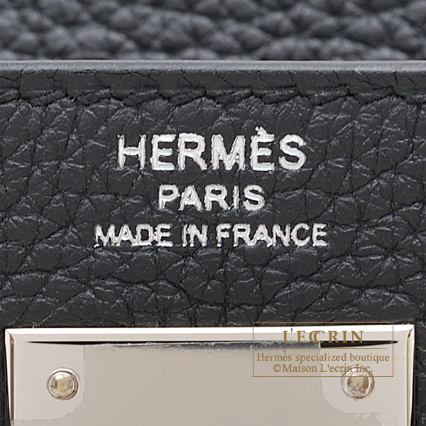 Hermes Kelly bag 28 Retourne Black Togo leather Silver hardware