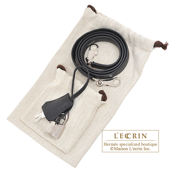 Hermes Kelly bag 28 Retourne Black Togo leather Silver hardware