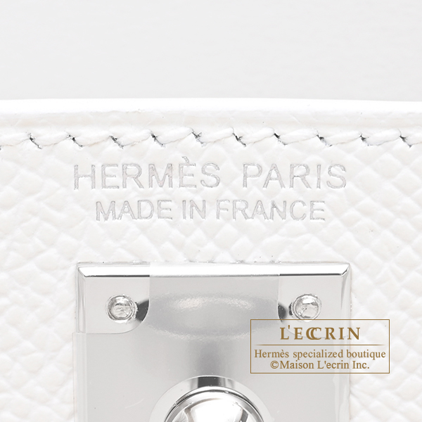 Hermes Kelly bag mini Sellier New white Epsom leather Silver hardware