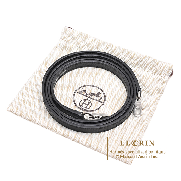 Hermes Personal Kelly bag mini Sellier Craie/Black Epsom leather Silver hardware