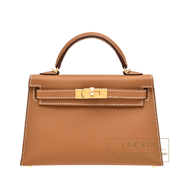 Hermes Kelly bag mini Sellier Gold Epsom leather Gold hardware