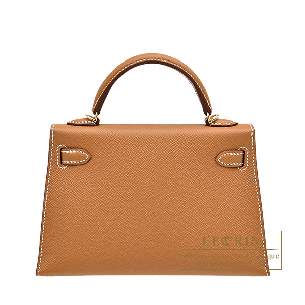 Hermes Kelly bag mini Sellier Gold Epsom leather Gold hardware