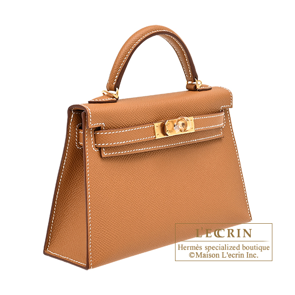 Hermes Kelly bag mini Sellier Gold Epsom leather Gold hardware
