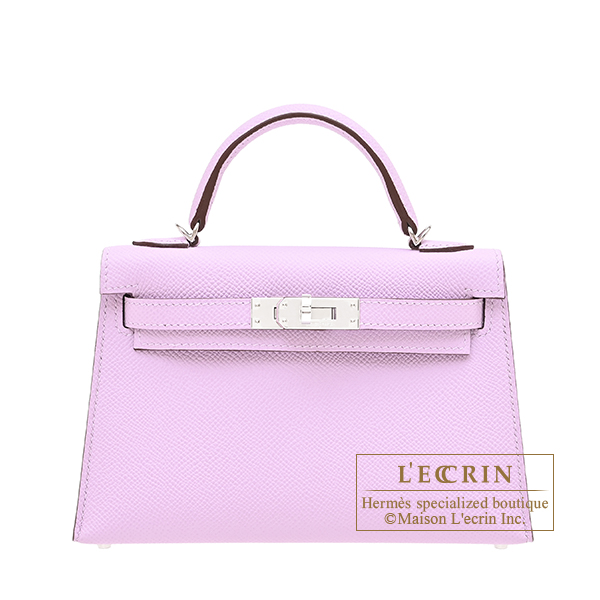 Hermes　Kelly bag mini　Sellier　Guimauve　Epsom leather　Silver hardware
