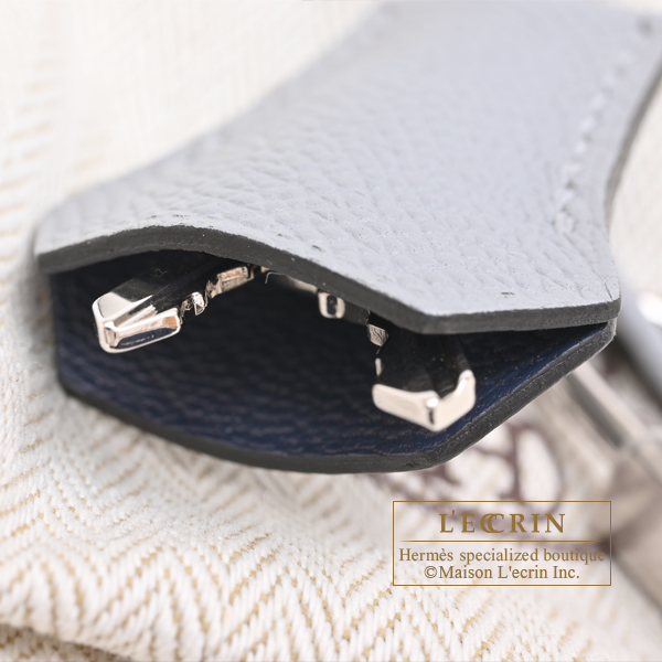 Hermes Kelly Tricolore bag 25 Sellier Blue abysse/Blue tie/Gris pantin Epsom leather Silver hardware