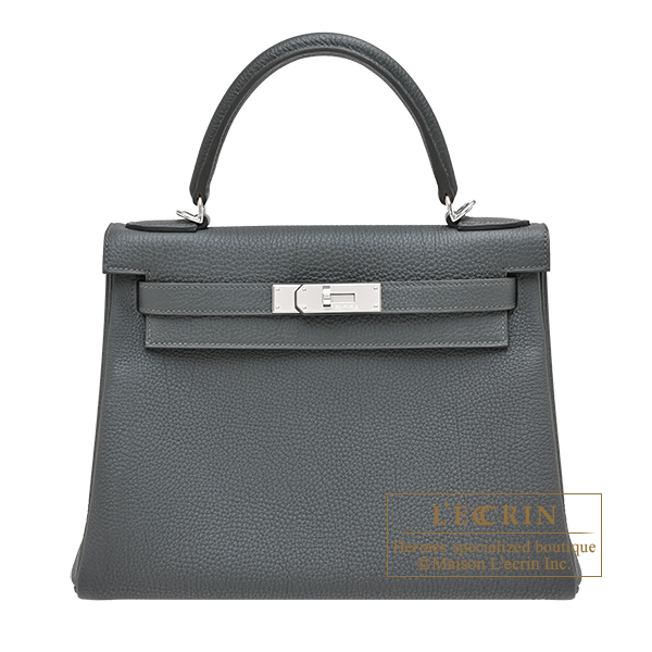 Hermes　Kelly bag 28　Retourne　Vert mangrove　Togo leather　Silver hardware